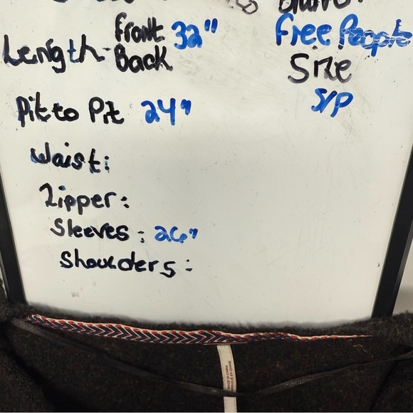 Free People Irresistible Fringe Dark Brown Wool Linen Blend VNeck Sweater Size S - Picture 9 of 13